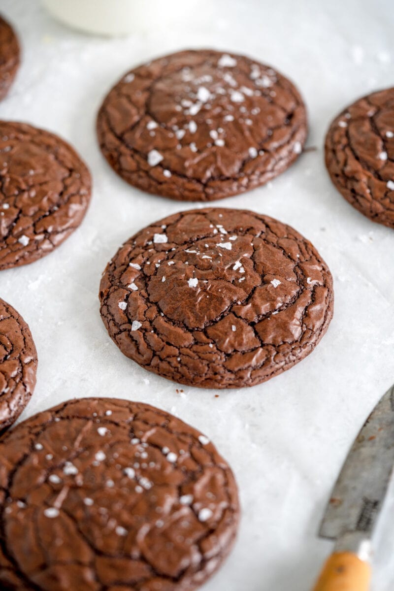 angle shot of brownie cookie