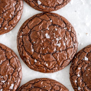 brownie cookies with salt topping