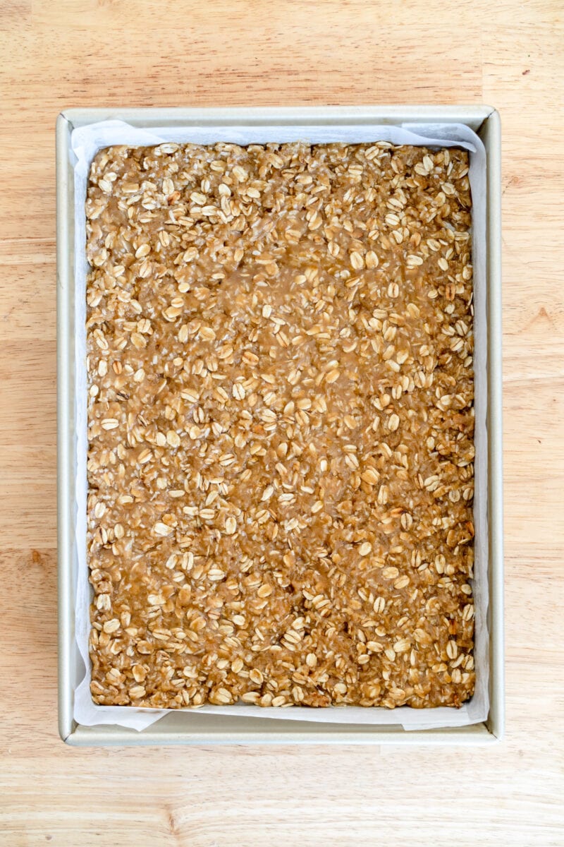 mixture pressed into pan