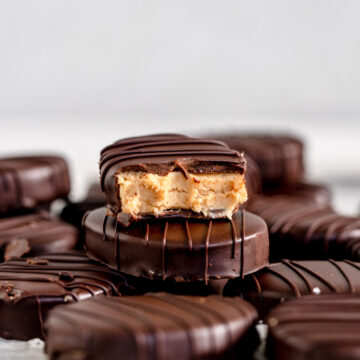 peanut butter egg with bite taken out