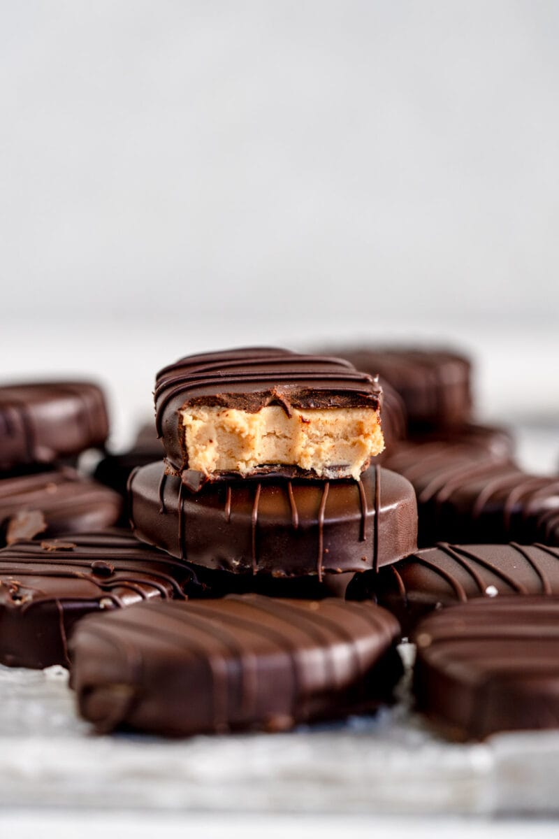 peanut butter egg with bite taken out