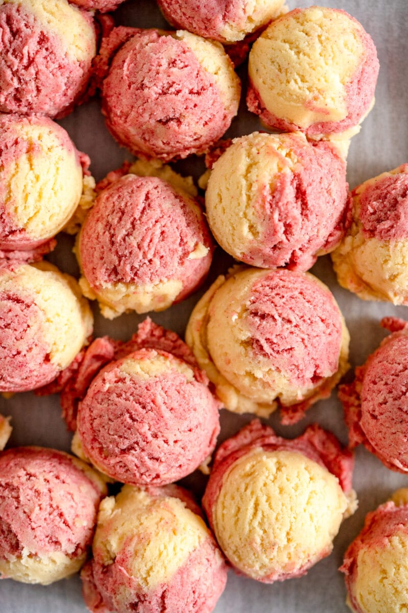 scooped out balls of cookie dough