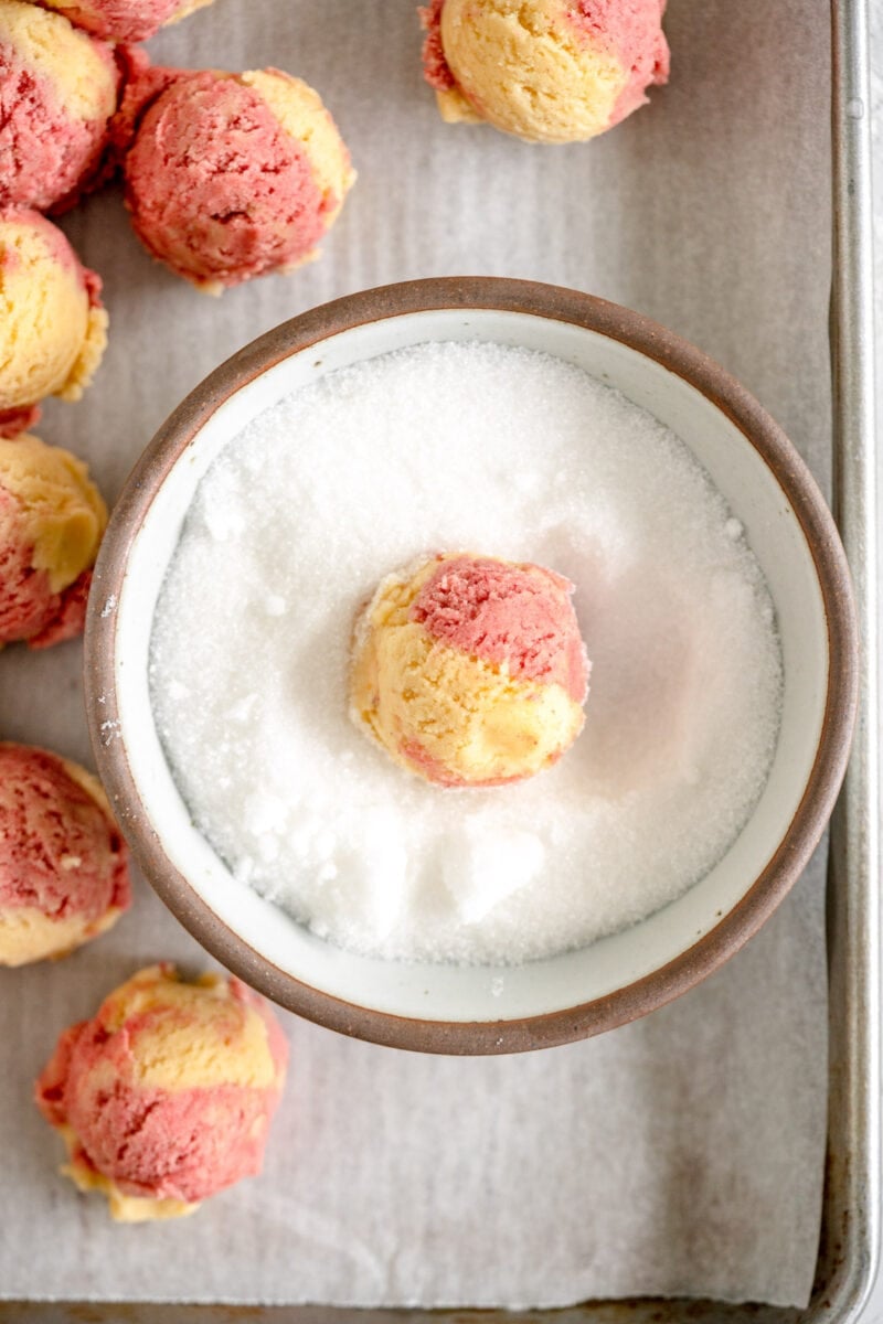 cookie dough rolled in sugar