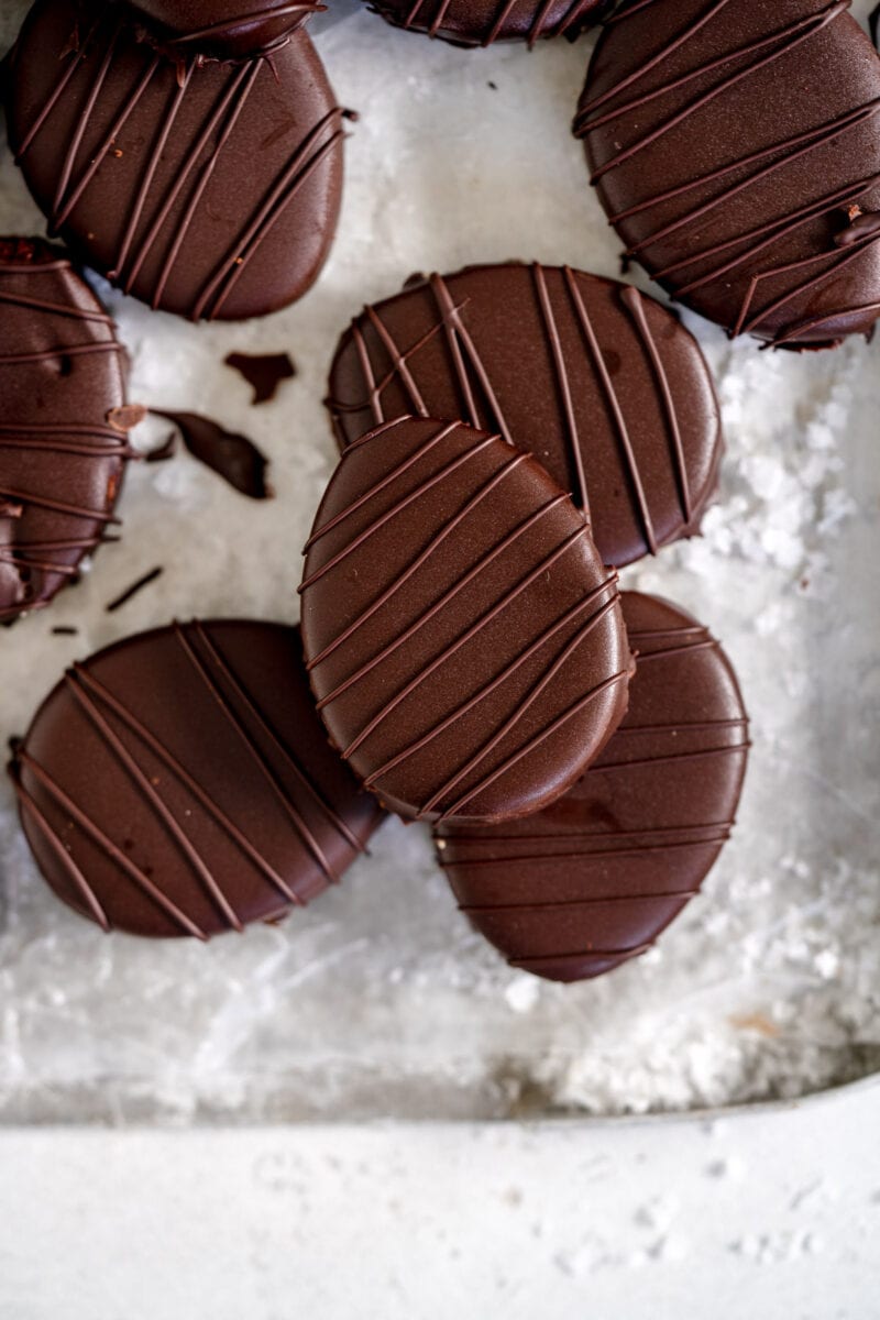 peanut butter egg drizzled with chocolate