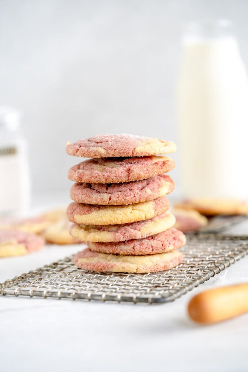 stacked raspberry cookies