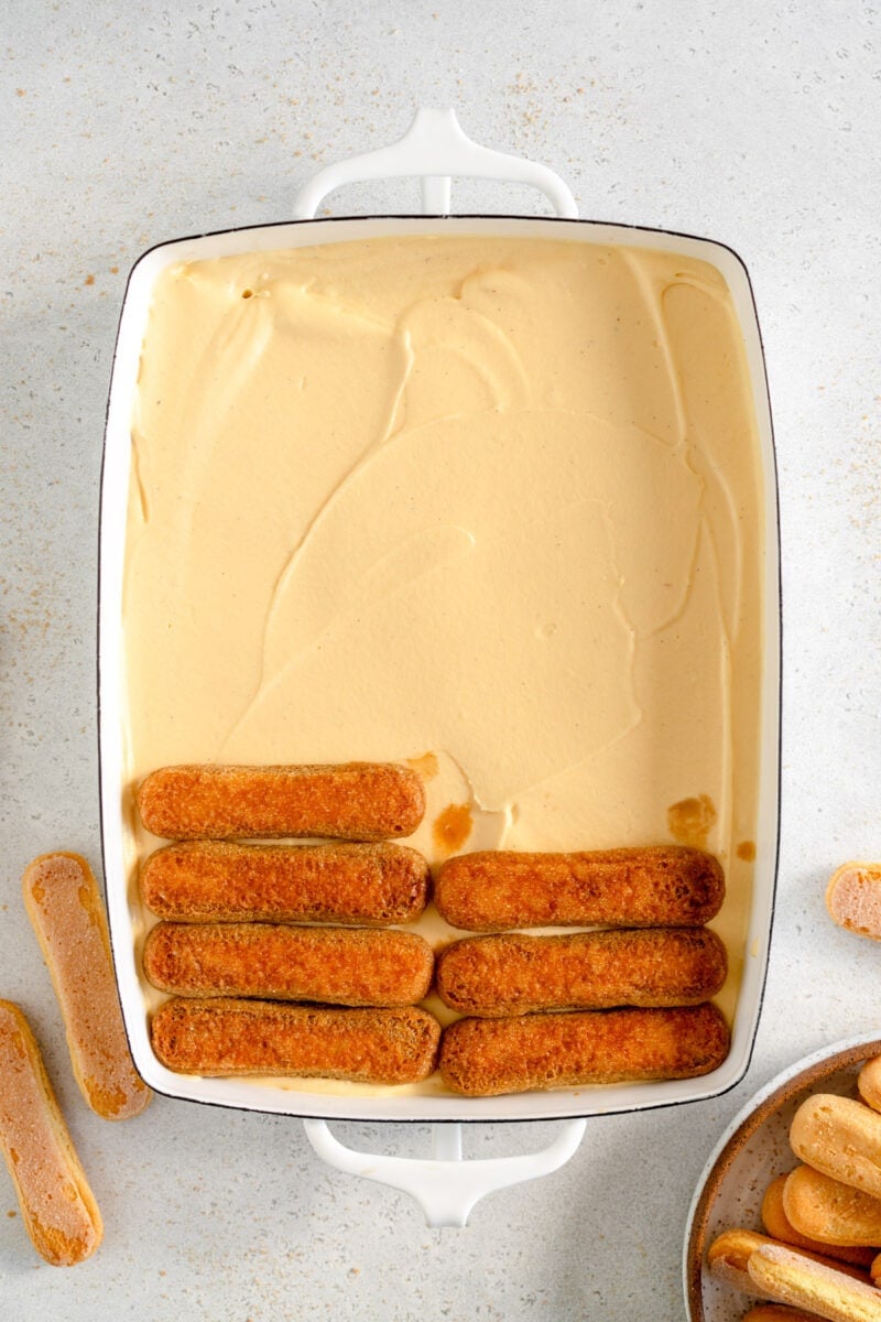 Adding second layer of ladyfingers