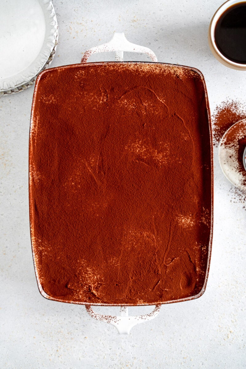 Finished Tiramisu with Cocoa powder