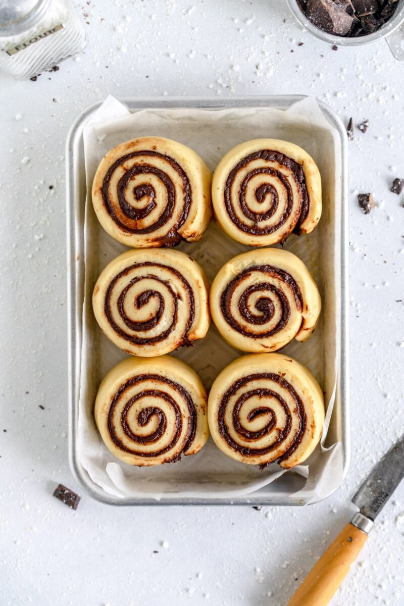 risen chocolate orange rolls