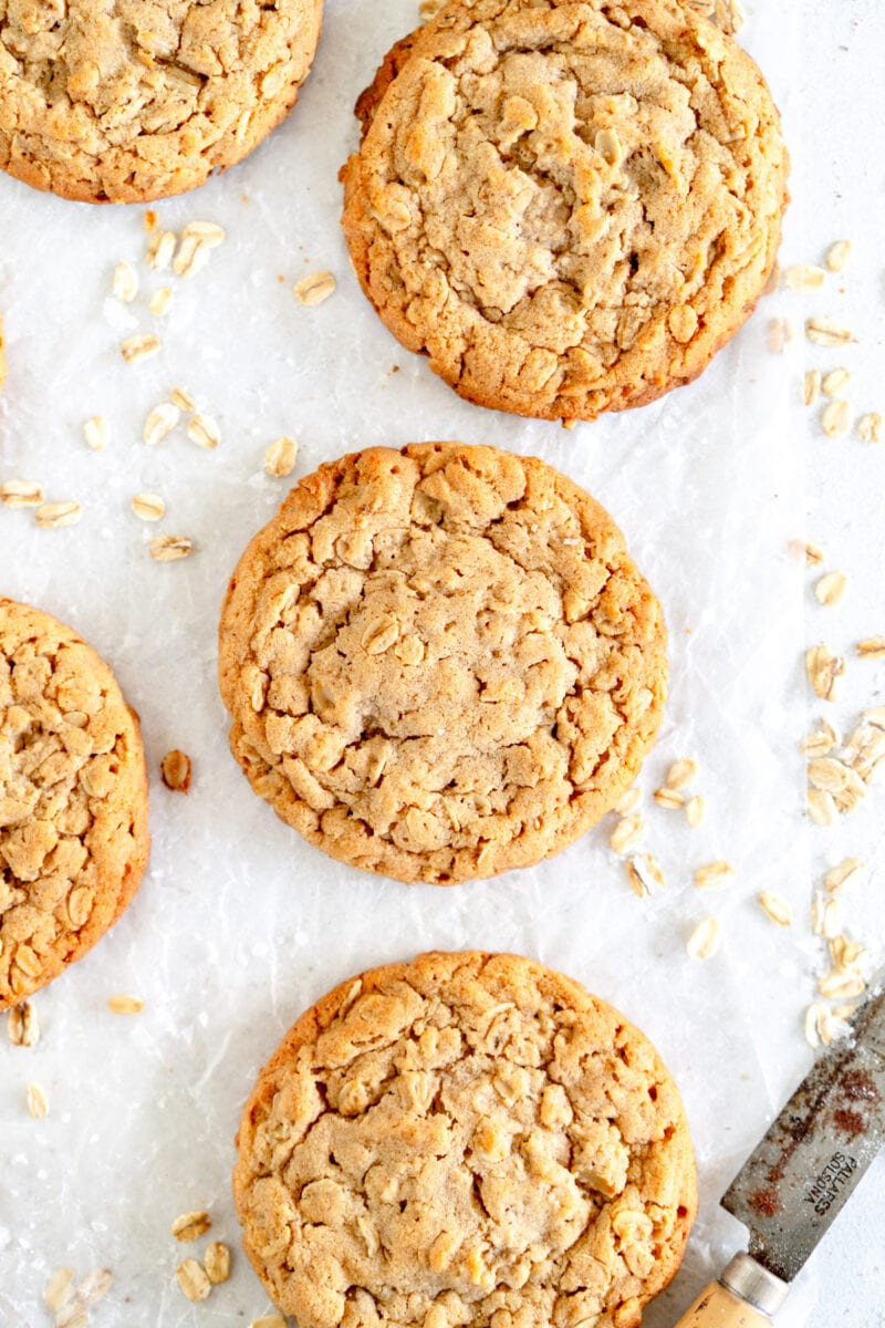 baked peanut butter cookie on pan