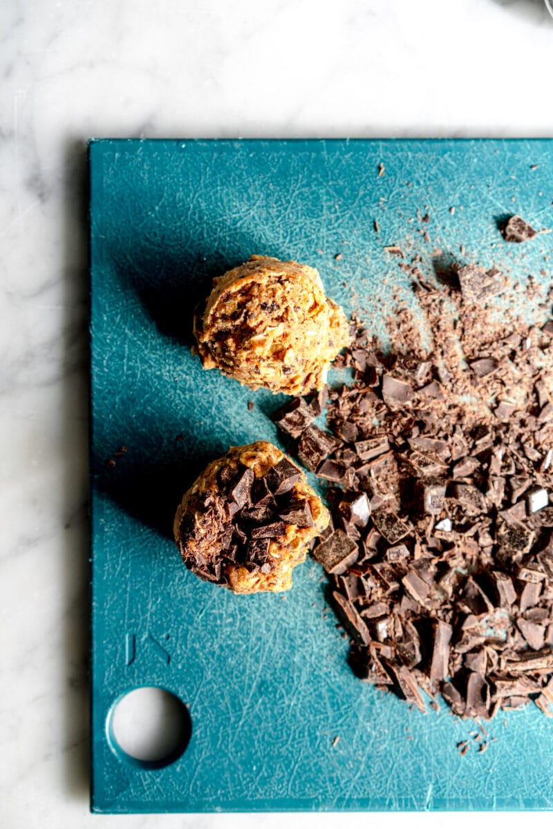 cookie dough with and without chocolate