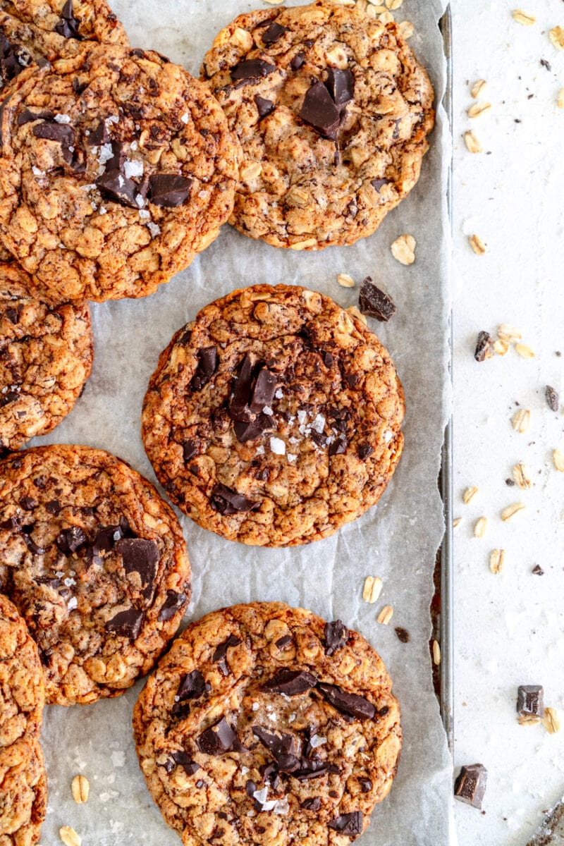 finished baked oatmeal chocolate chip cookies