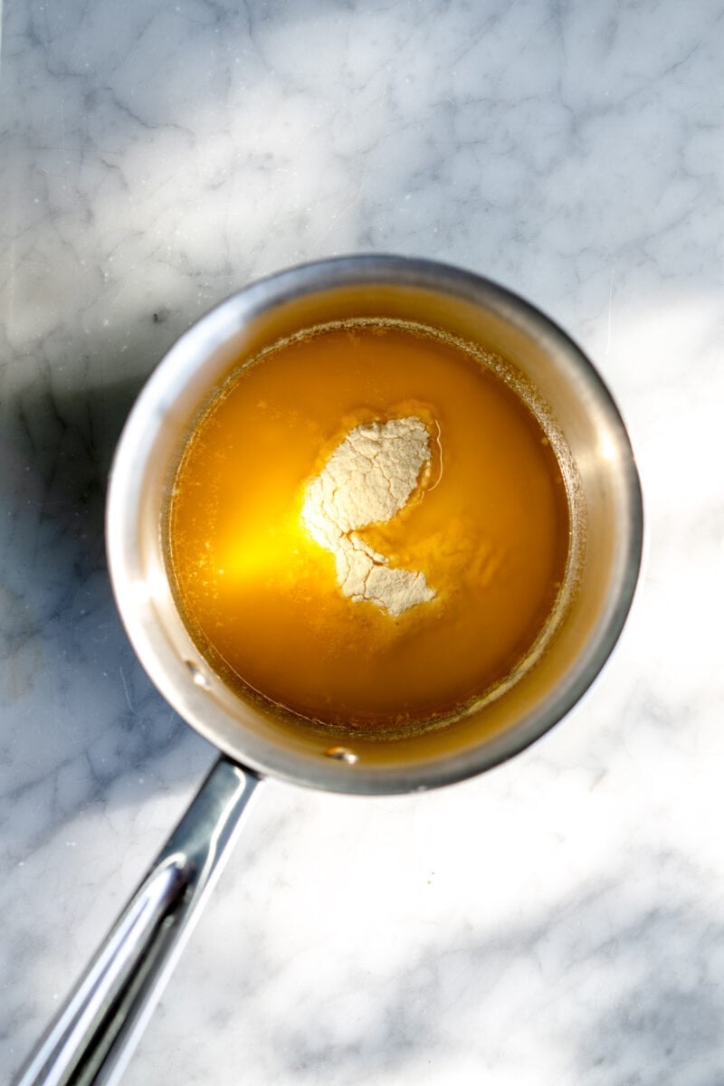 melted butter with milk powder