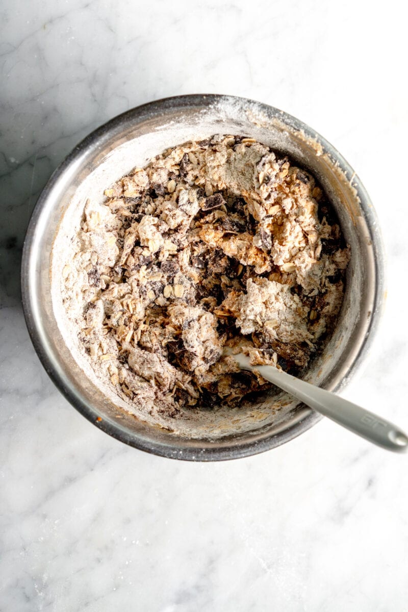 Mixed oatmeal cookie dough