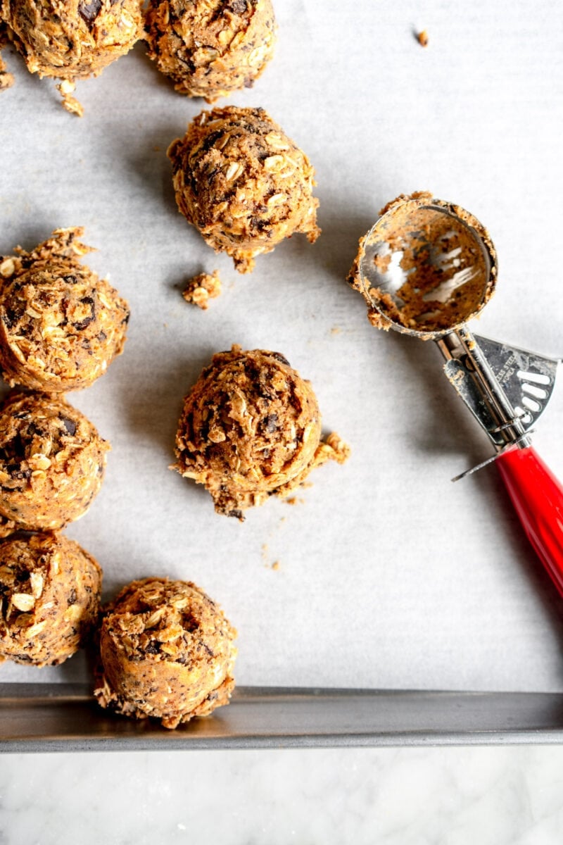 scooped cookie dough