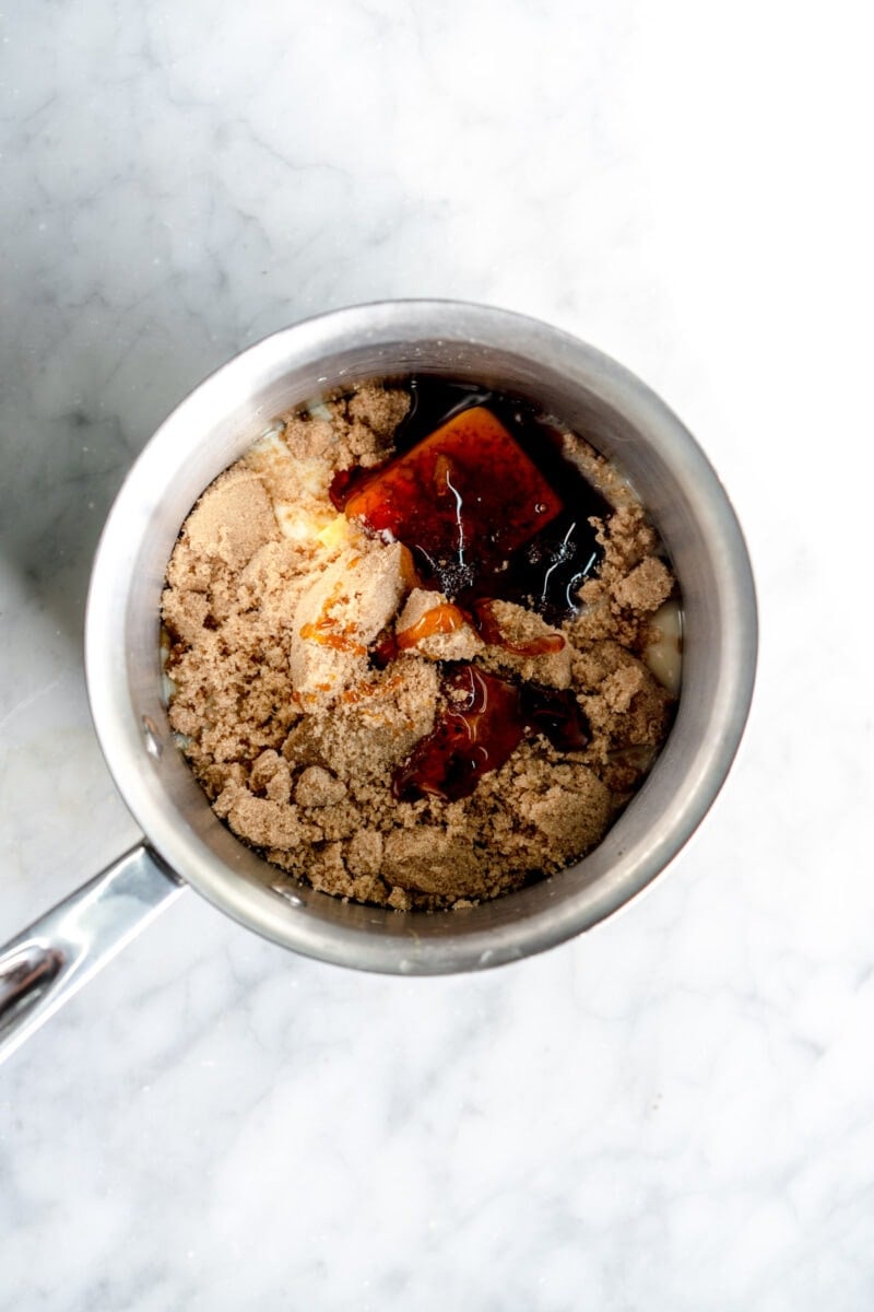 Ingredients for homemade caramel