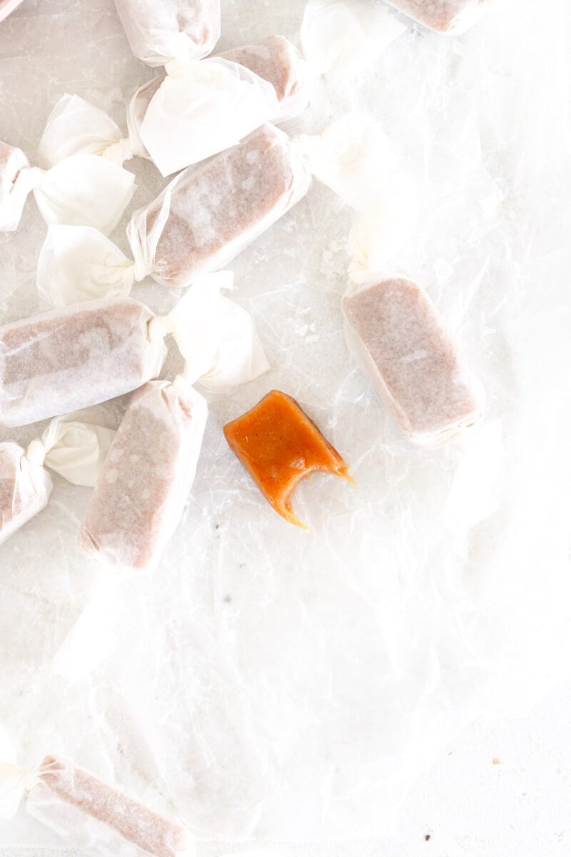 caramel wrapped in paper