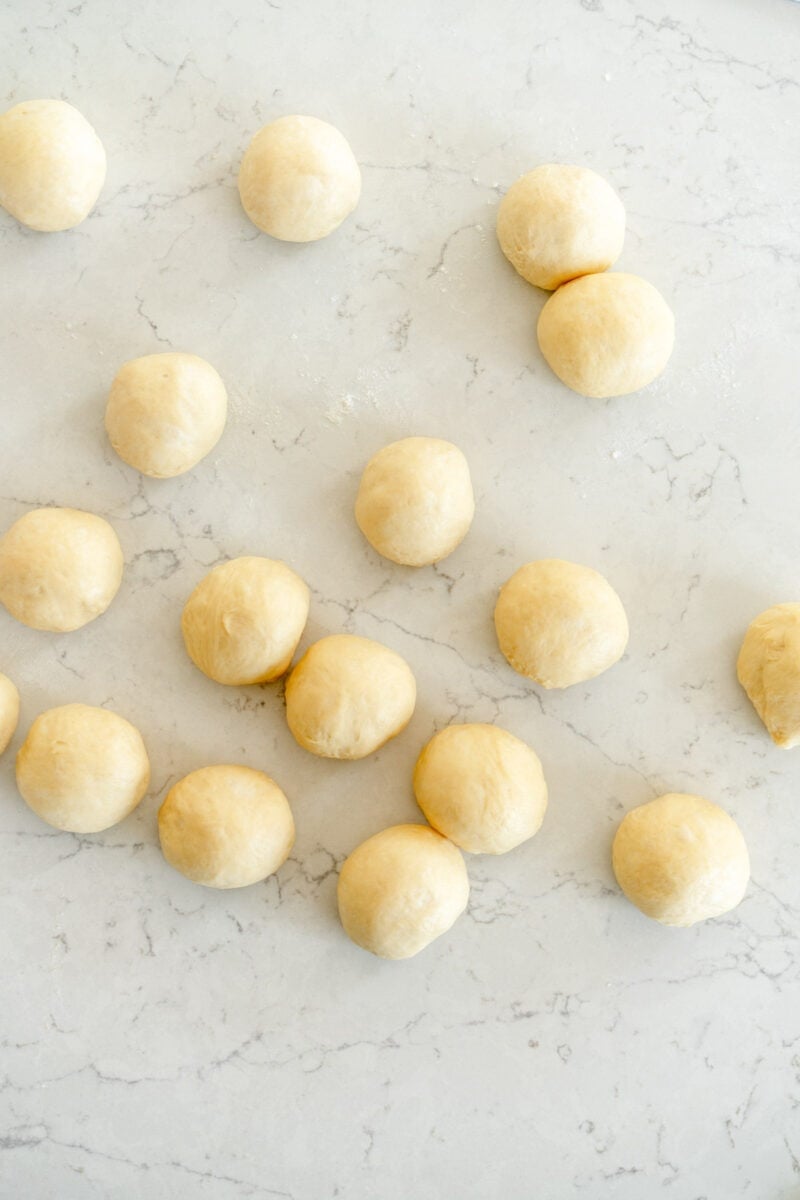 dough shaped into balls