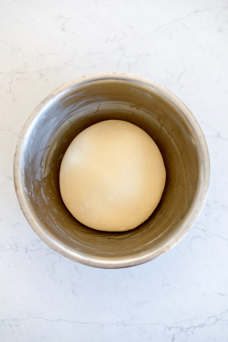 dough in bowl ready to rise