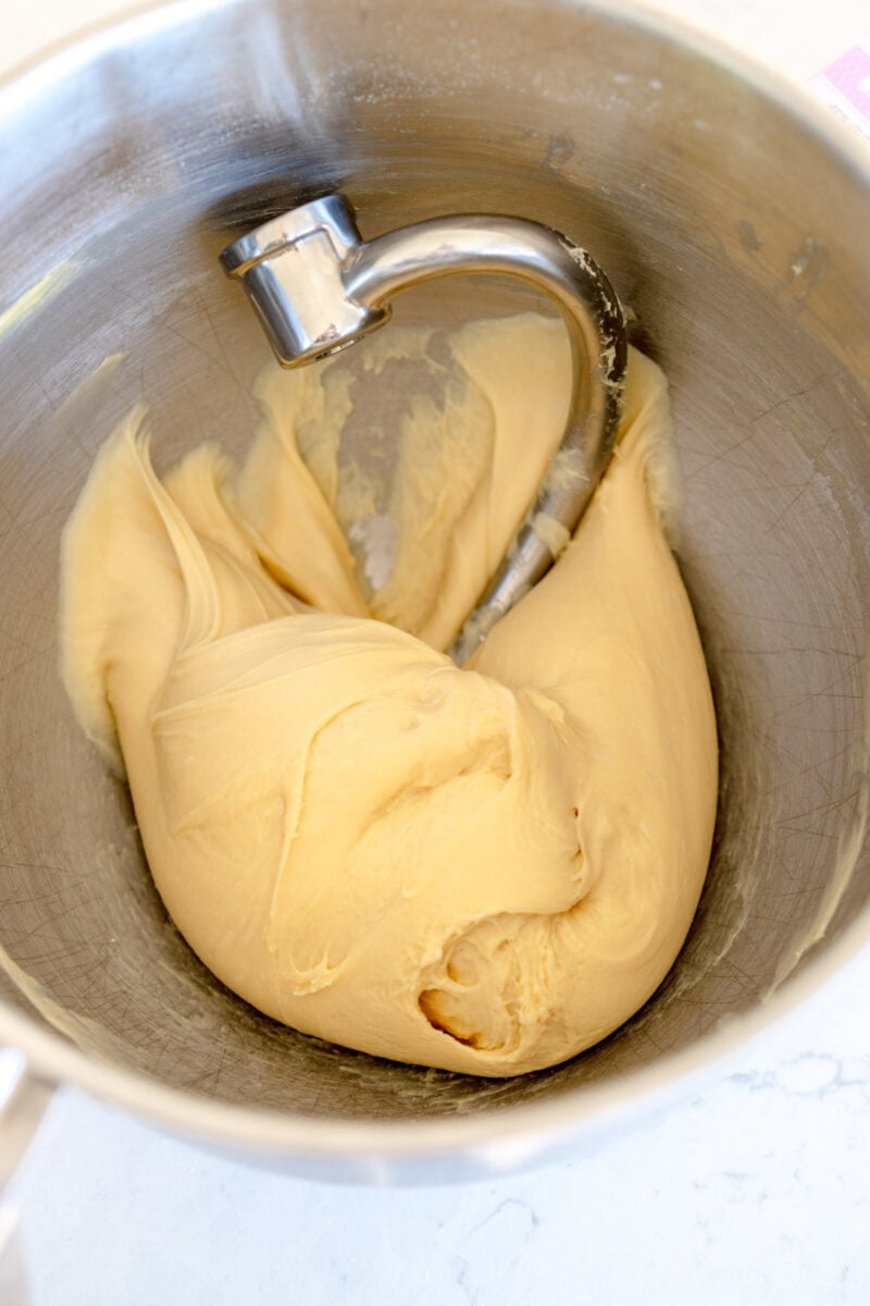 bread dough with butter added