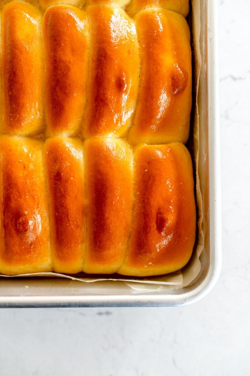 baked parker house rolls