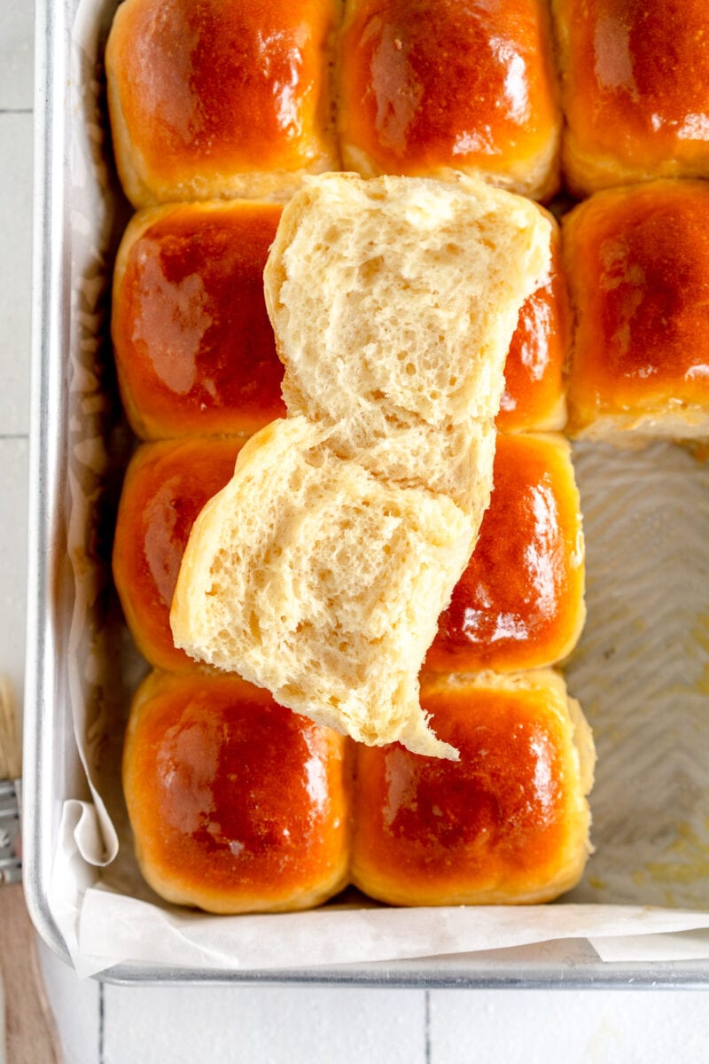 inside texture of a bread roll