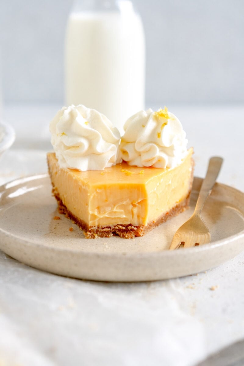 key lime pie with whipped cream topping