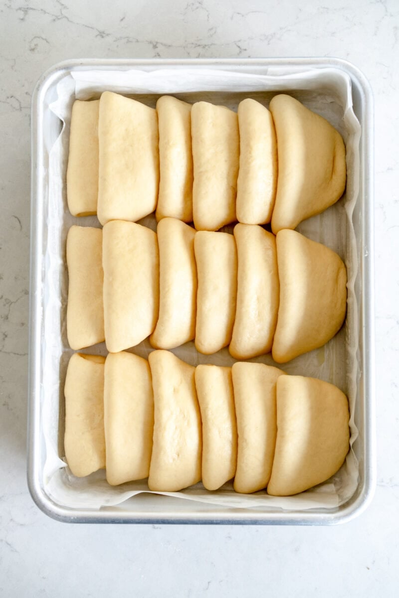 parker house rolls ready to rise