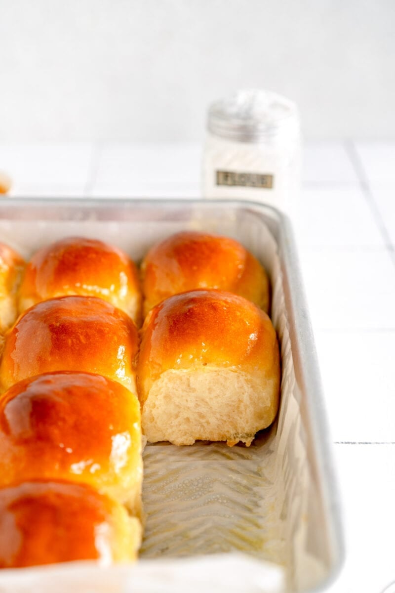 baked bread roll with butter