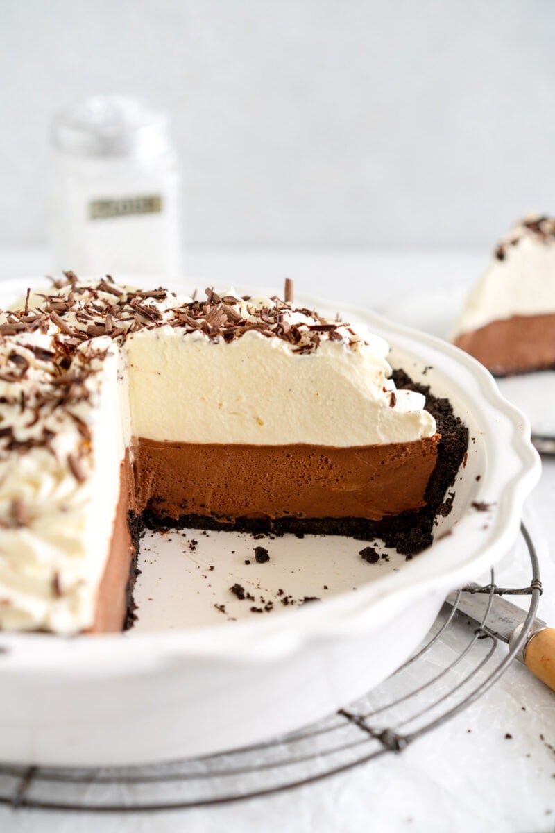 sliced french silk pie
