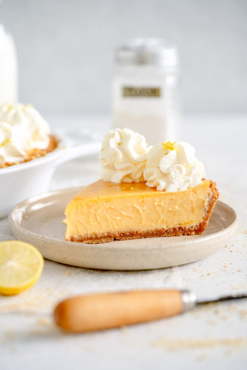 sliced piece of key lime pie