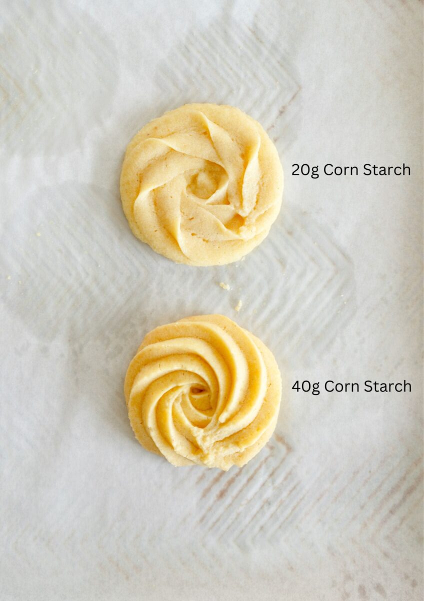 comparing corn starch in cookies