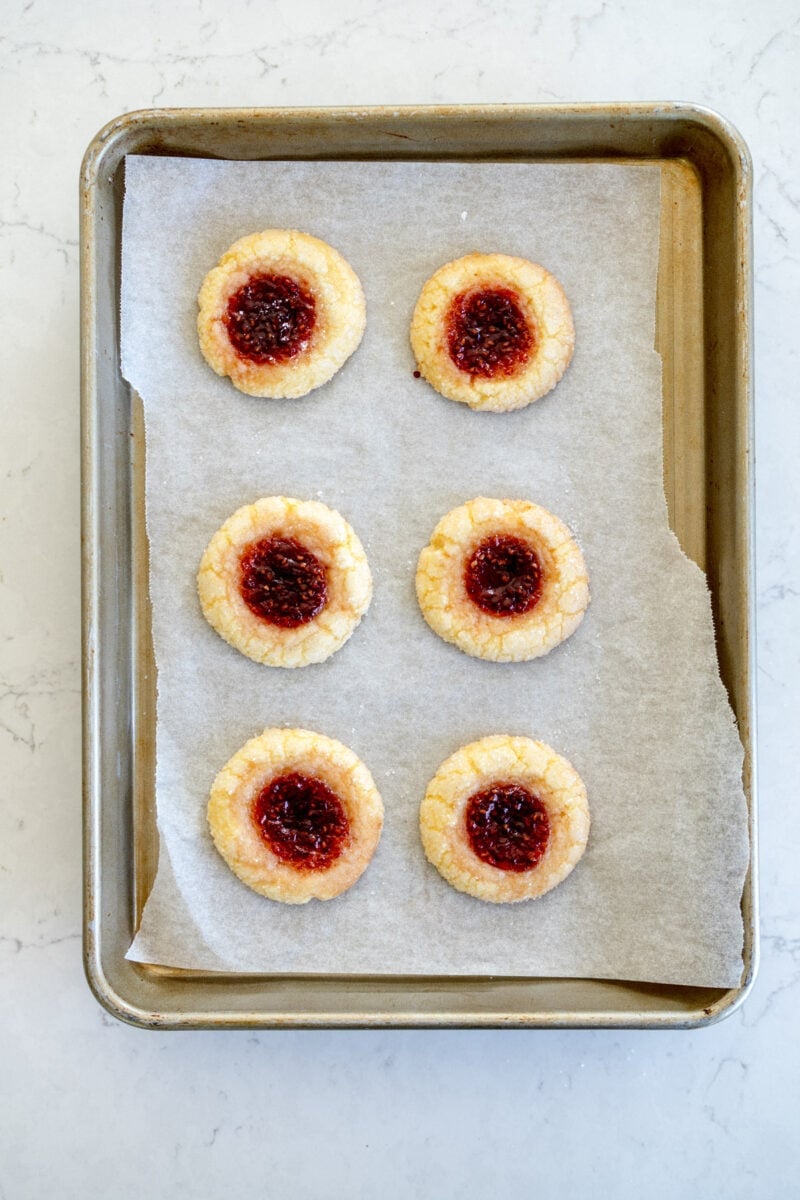 thumbprint cookies baked from frozen