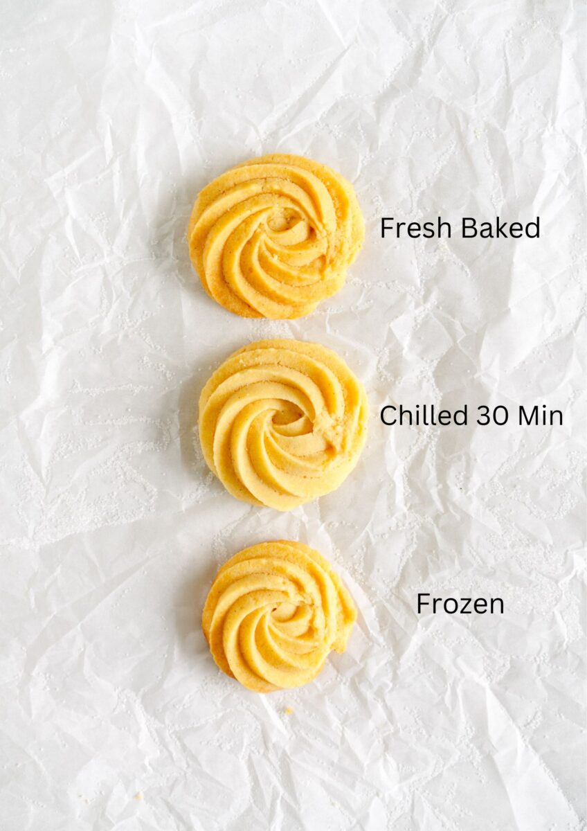 baked, chilled and frozen cookies