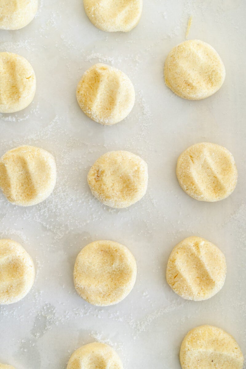 flattened dough balls