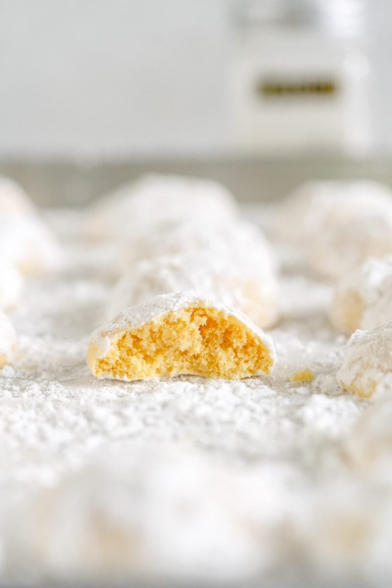 inside shot of snowball cookie