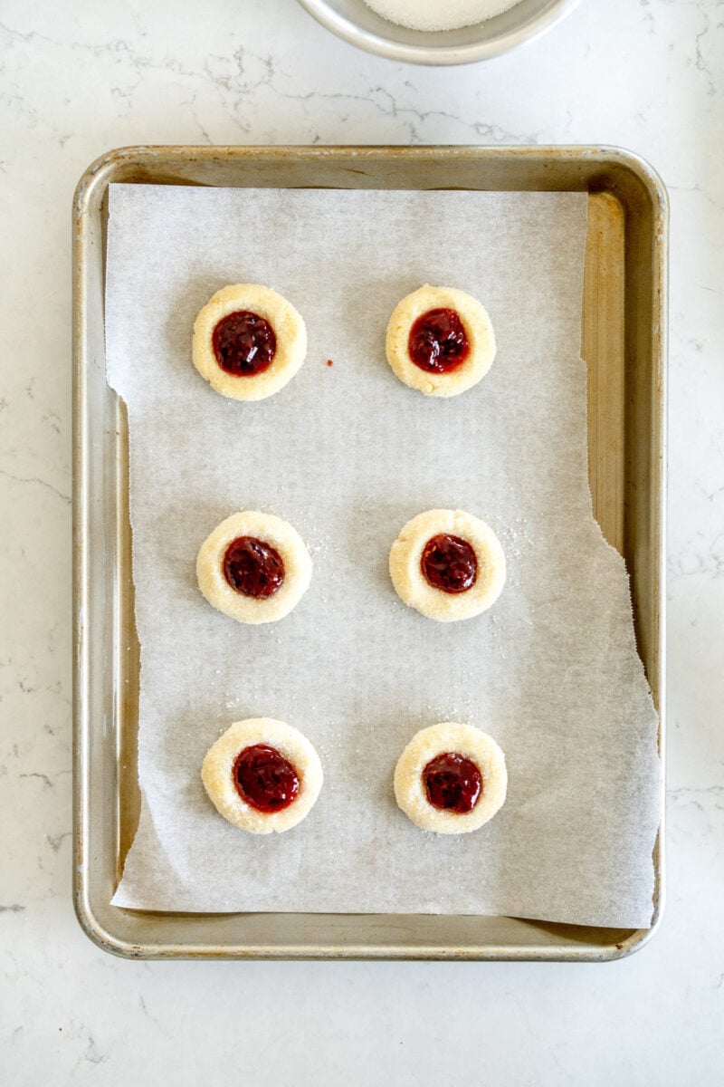frozen thumbprint cookies filled with jam