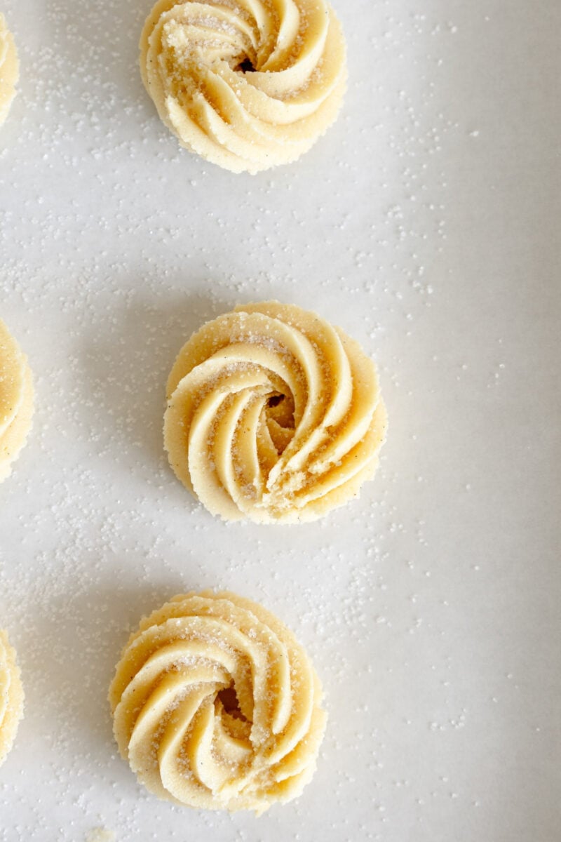 piped out butter cookies