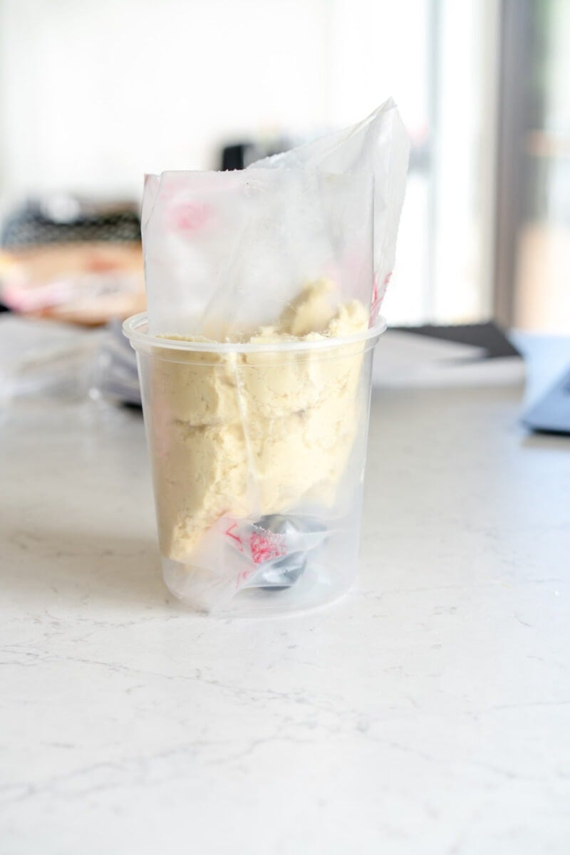 piping bag filled with cookie batter