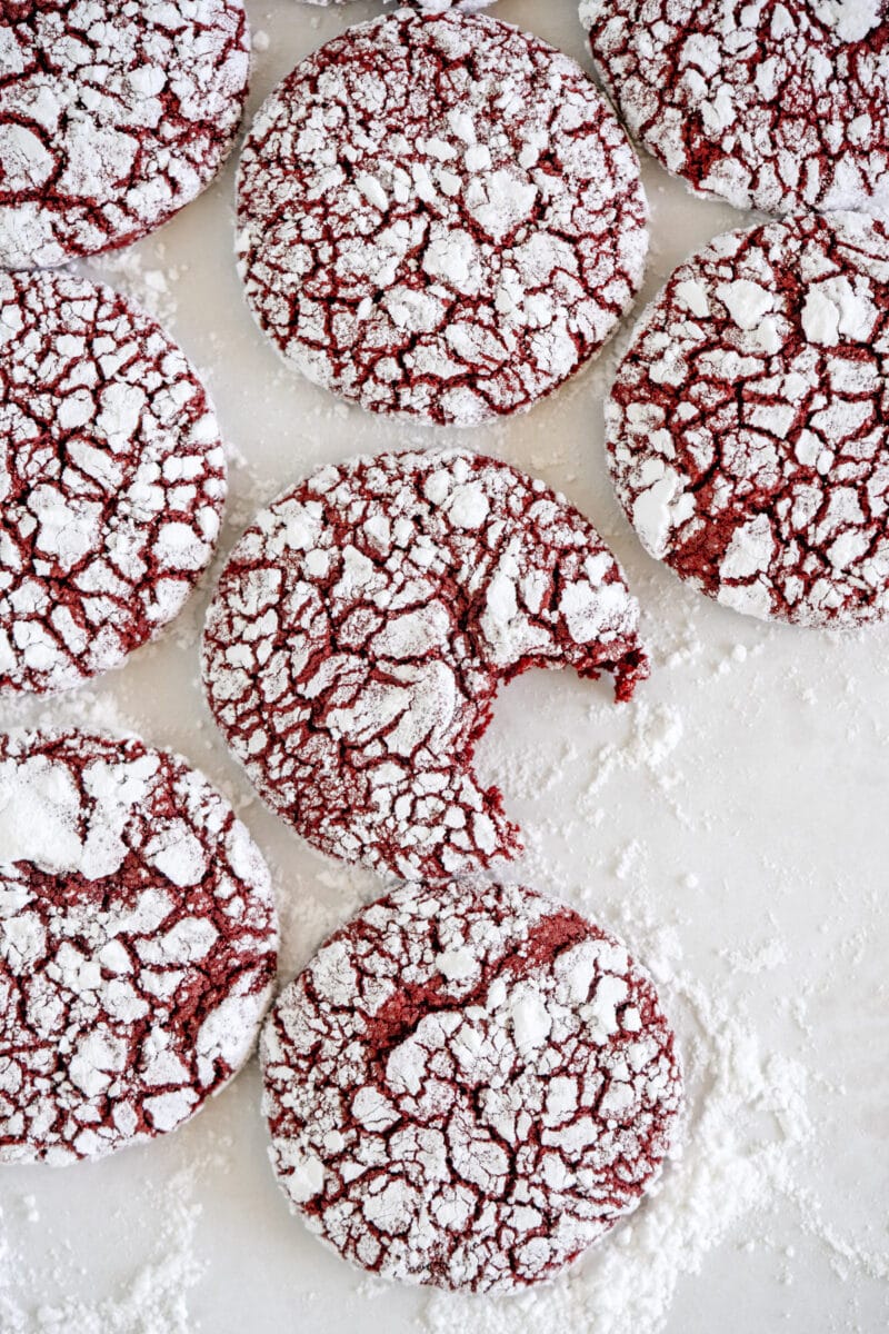 red velvet with bite taken out