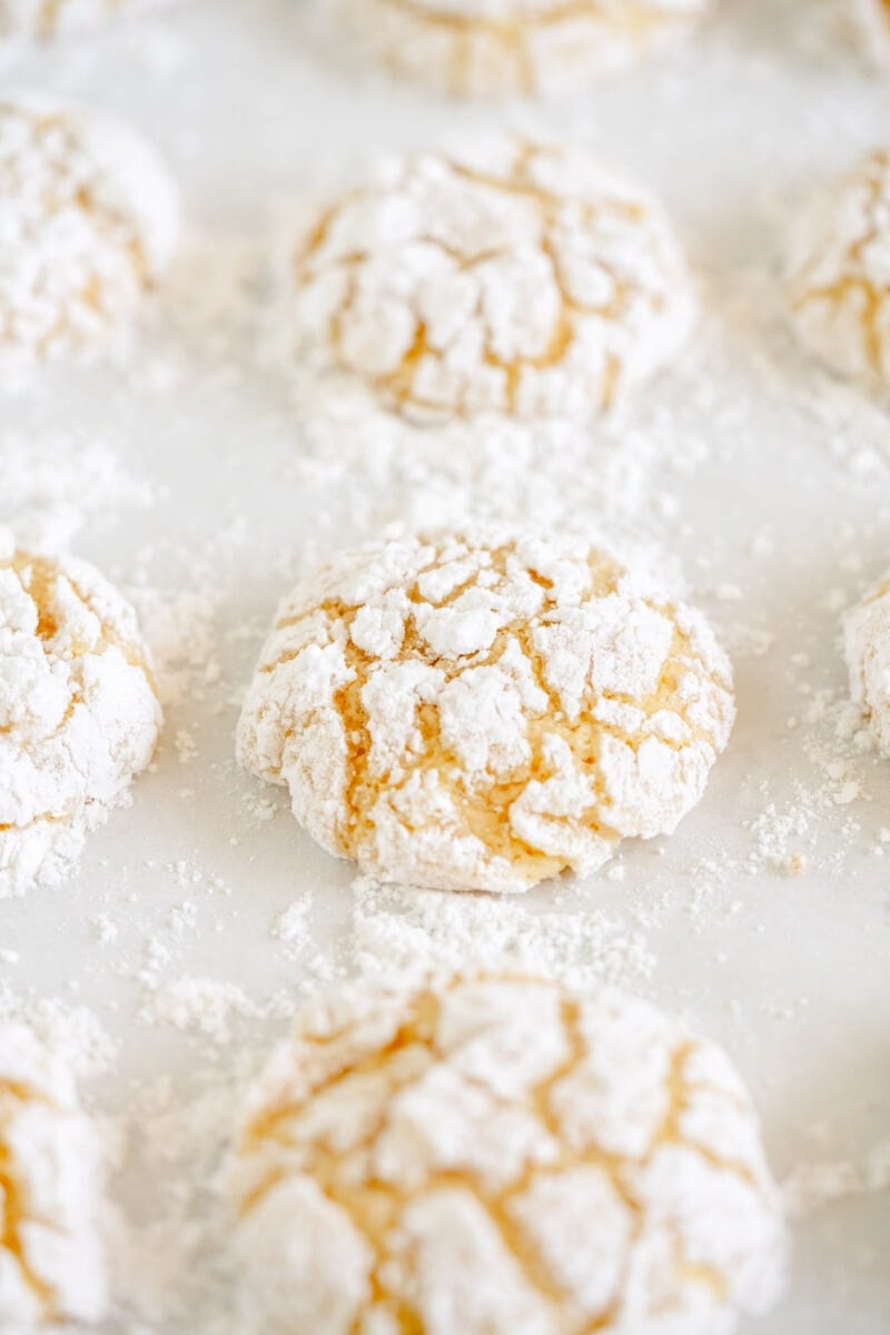 side on shot lemon crinkle cookies