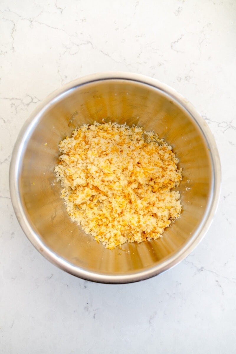 lemon zest rubbed into sugar
