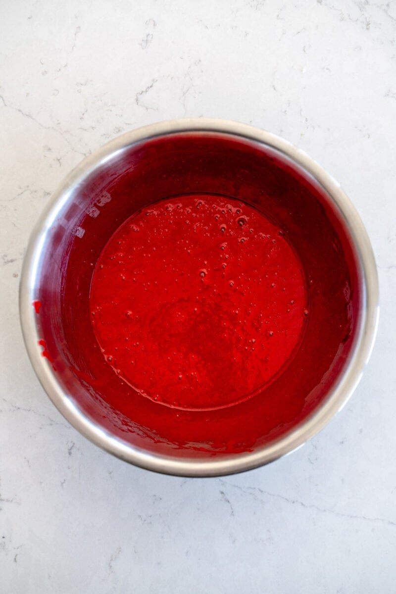wet ingredients for red velvet cookies