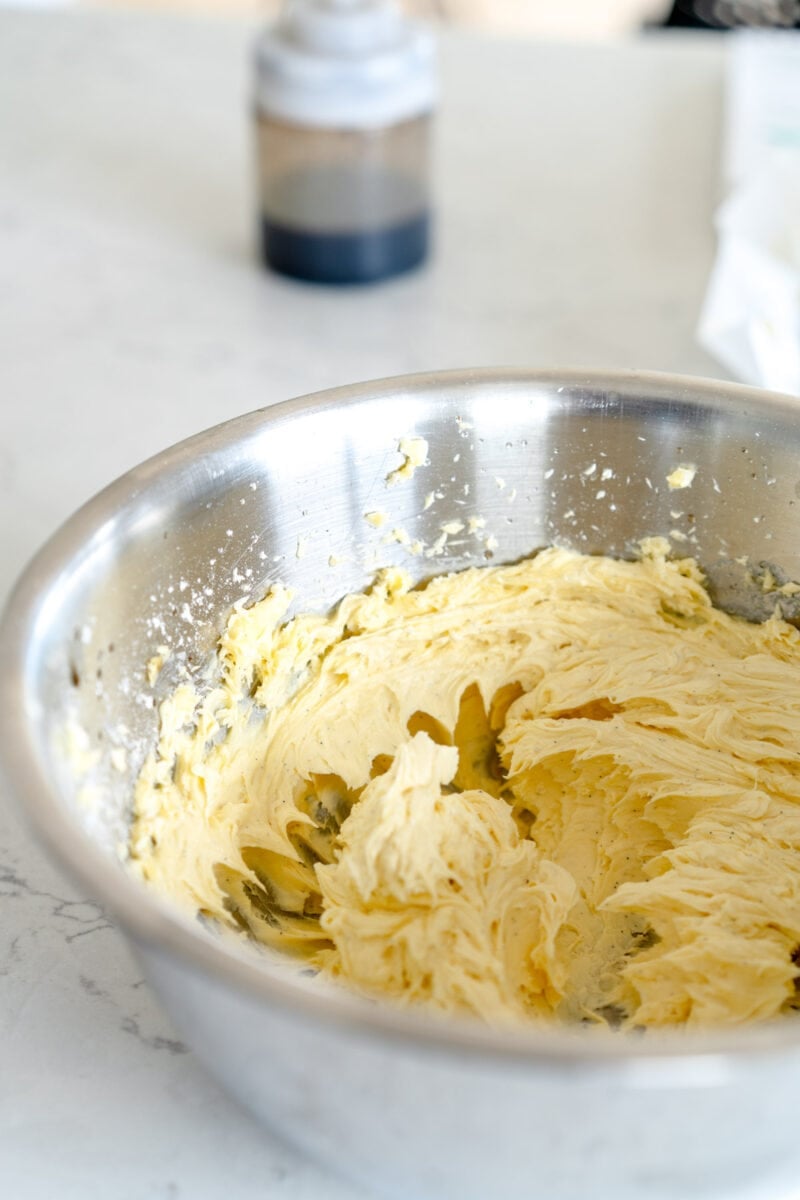 whipped butter and sugar