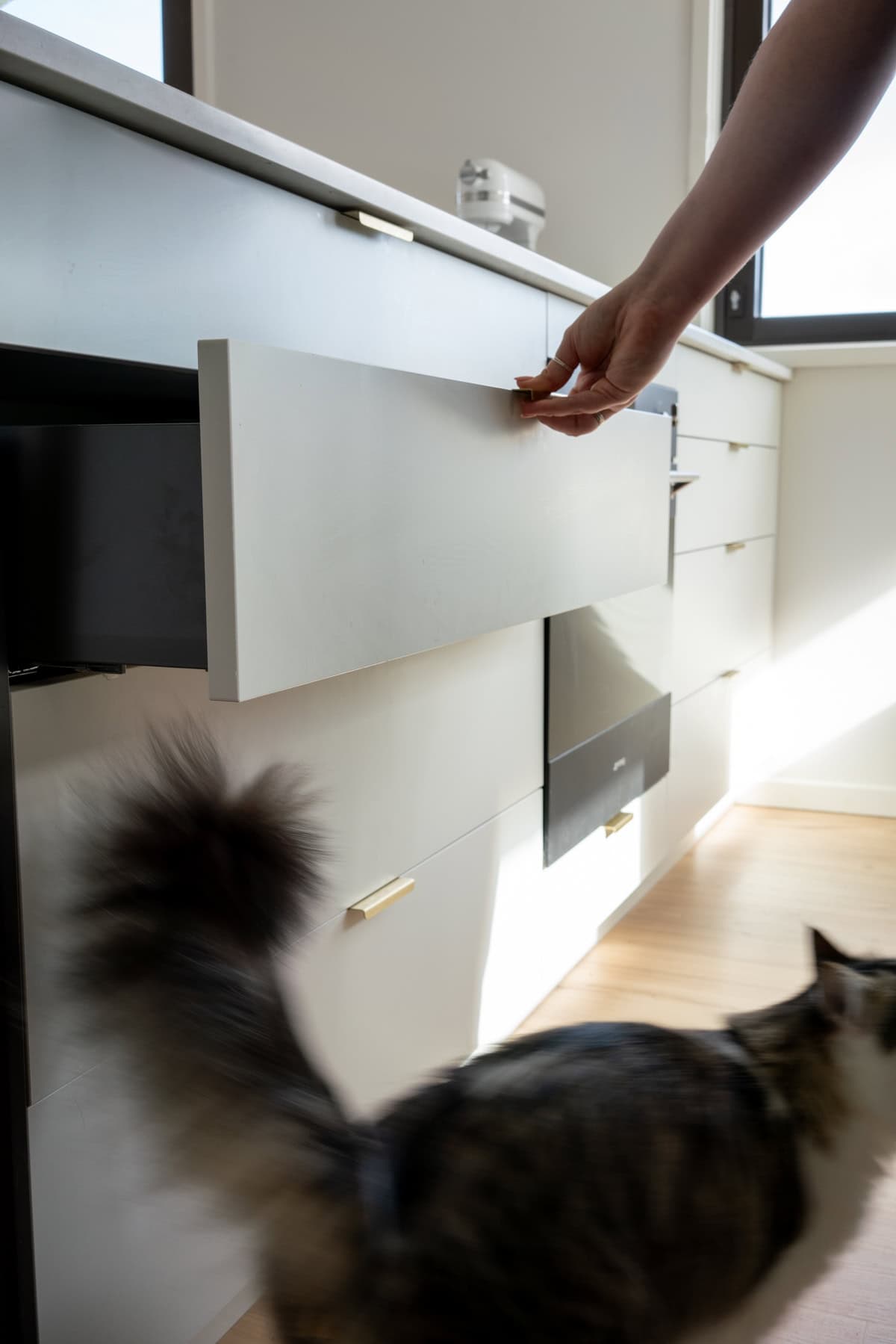 drawers being opened