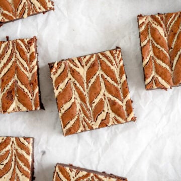 square of tahini brownies