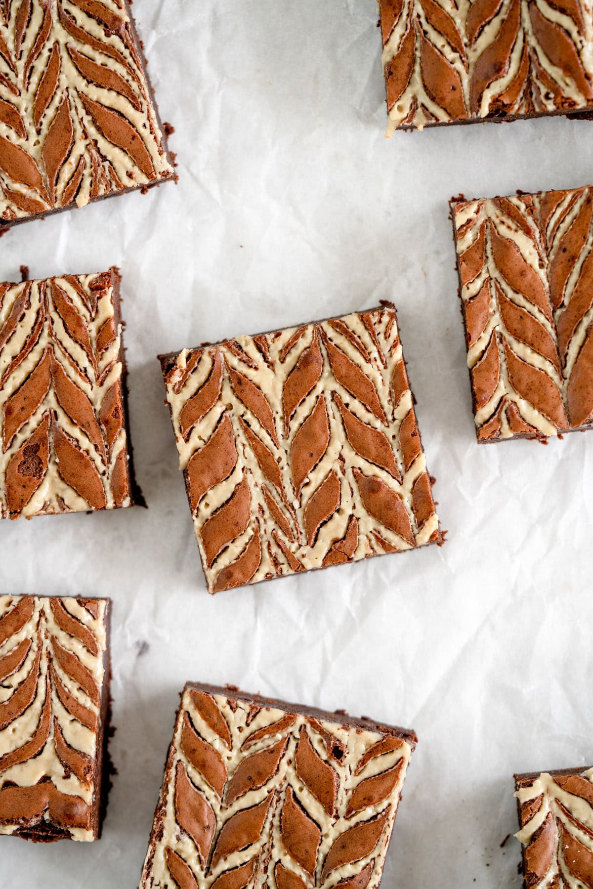 square of tahini brownies