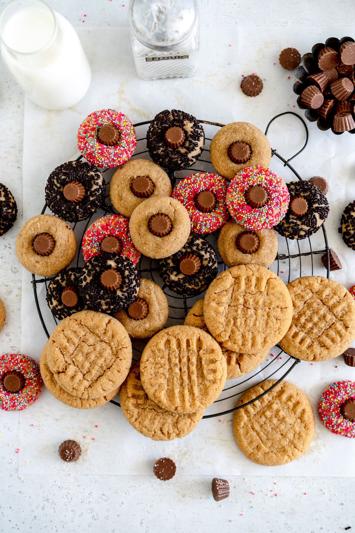 one dough two recipes - peanut butter and pb blossoms