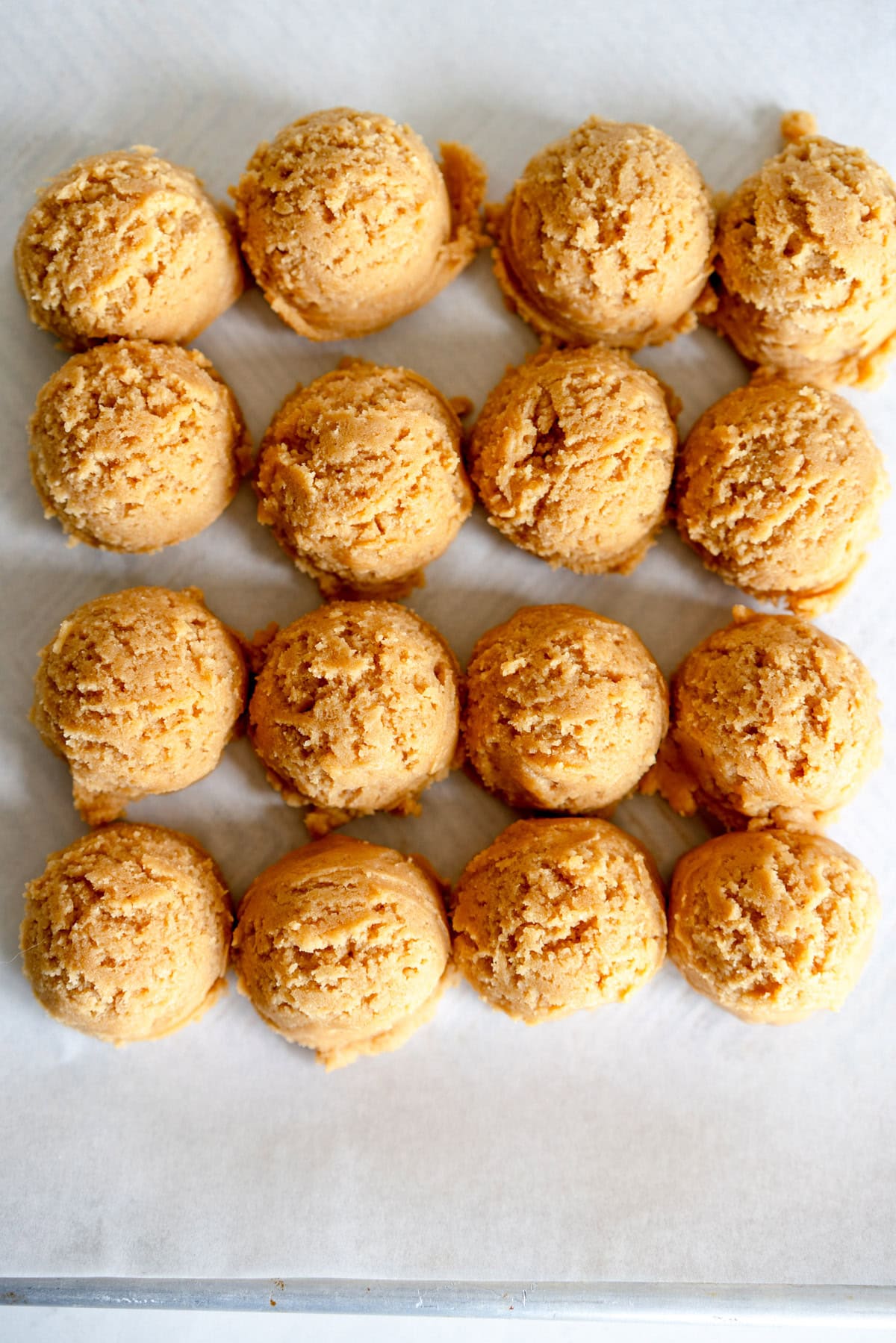 balls of peanut butter dough