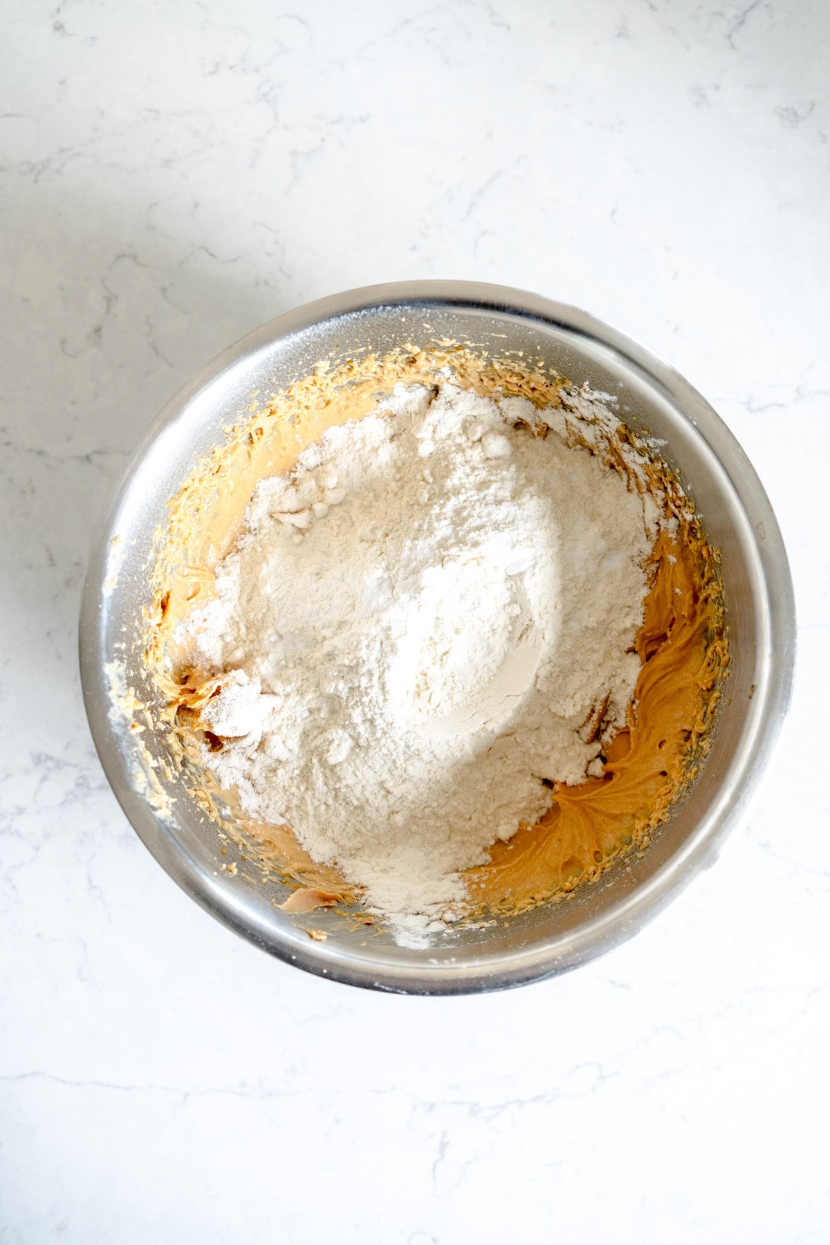 dry ingredients for peanut butter cookies
