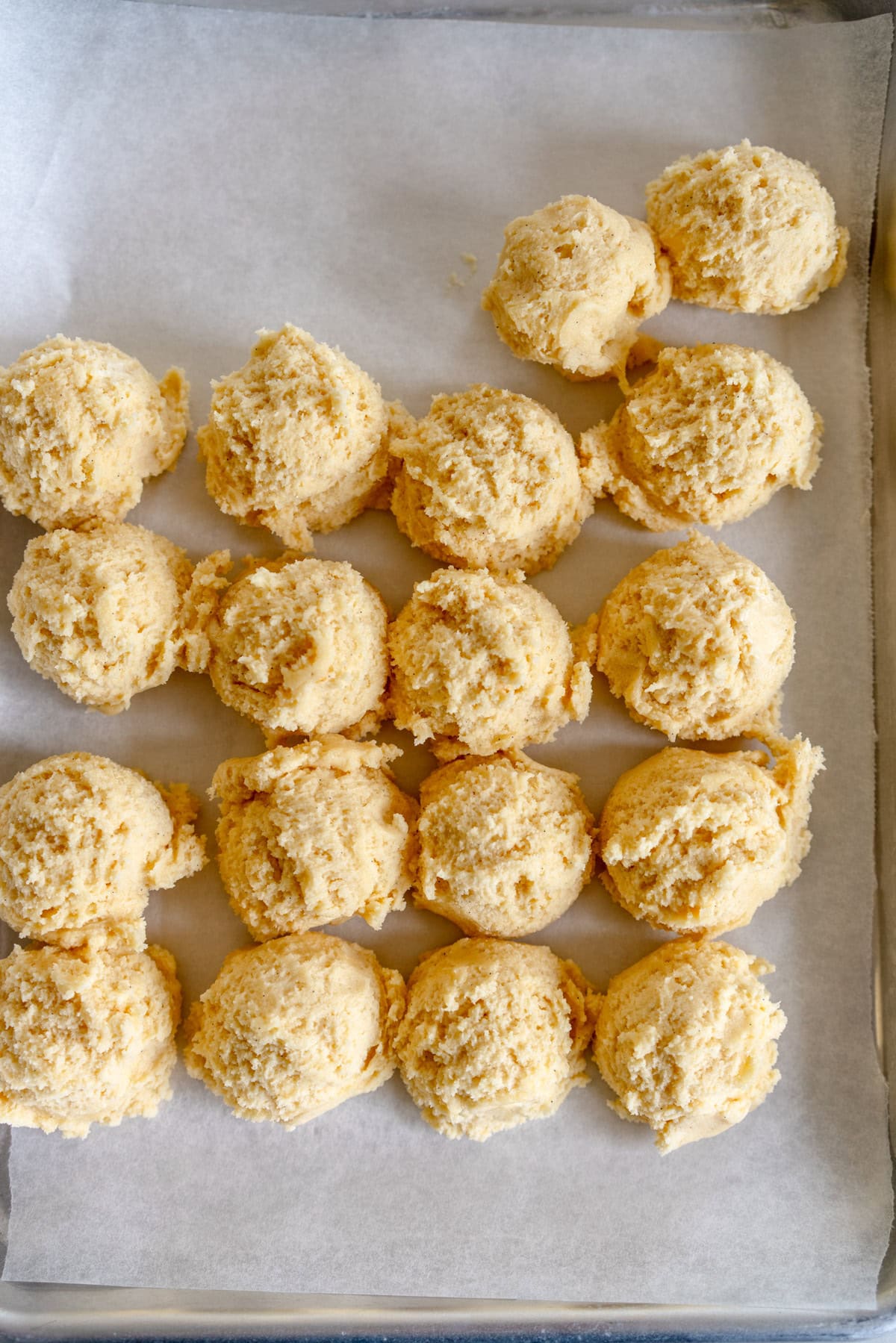 scooped out cream cheese cookie dough